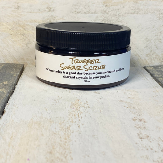 Trugger Sugar Scrub - Patchouli scented with tones that are slightly sweet, spicy and musky